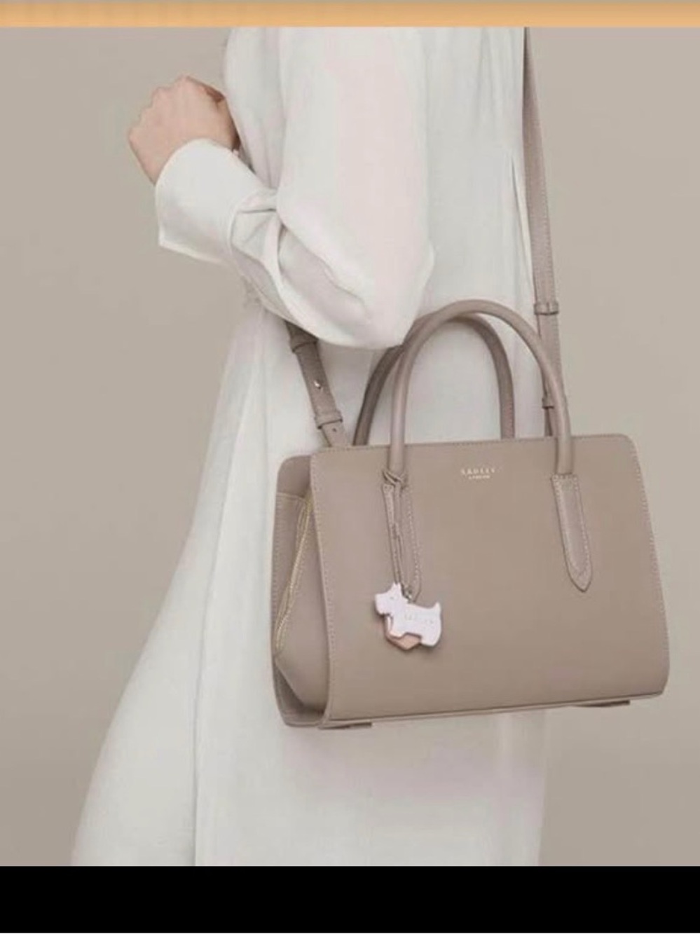 RADLEY LONDON purse and wallet Taupe Structured Satchel with Top Handles